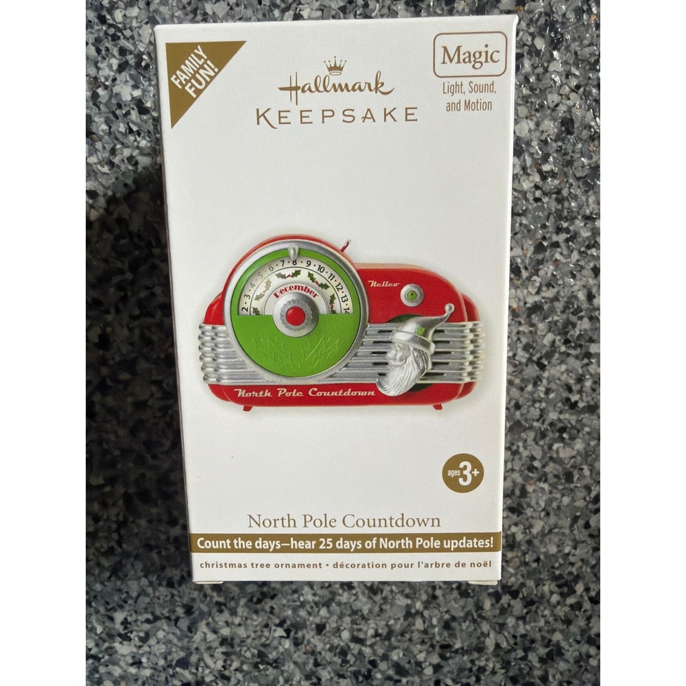 Hallmark Keepsake 2012 North Pole Countdown Magic Radio Ornament QXG4964‎ Red